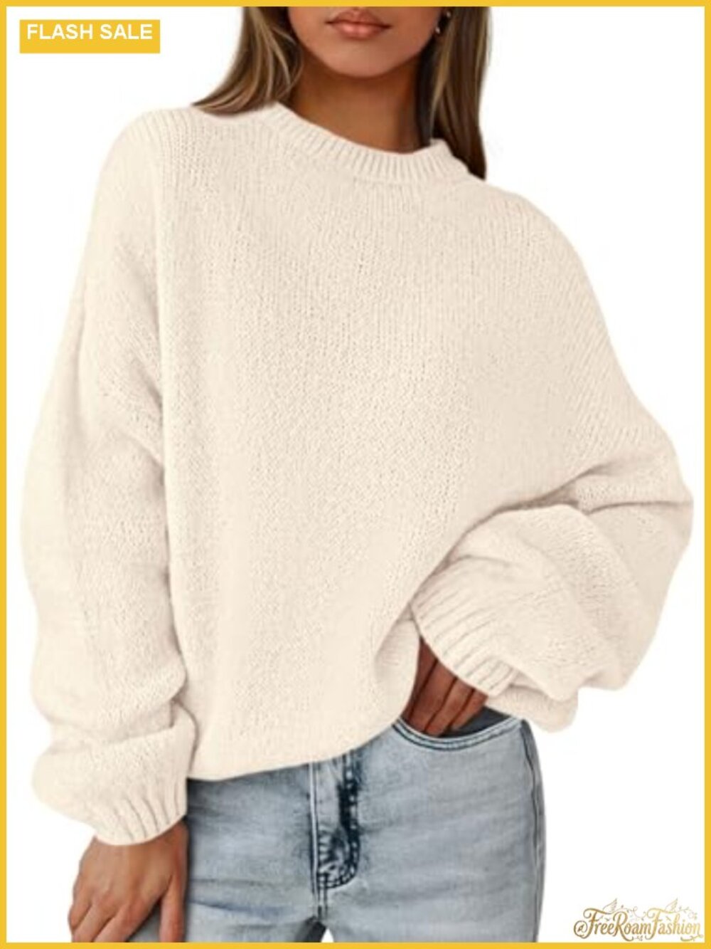 Oversized Chunky Knit Pullover Sweater Womens Fall Drop Shoulder